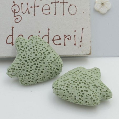 Pietra lavica pesce angelo verde chiaro 26x25mm 1pz Gioie d'Oriente