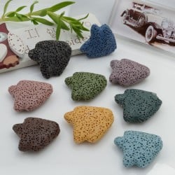 Pietra lavica pesce angelo vari colori 26x25mm 1pz Gioie d'Oriente