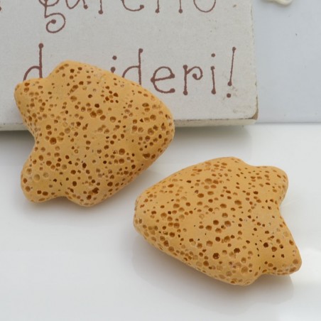Pietra lavica pesce angelo giallo 26x25mm 1pz Gioie d'Oriente