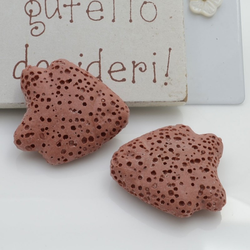 Pietra lavica pesce angelo bordò 26x25mm 1pz Gioie d'Oriente