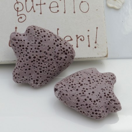 Pietra lavica pesce angelo lilla 26x25mm 1pz Gioie d'Oriente