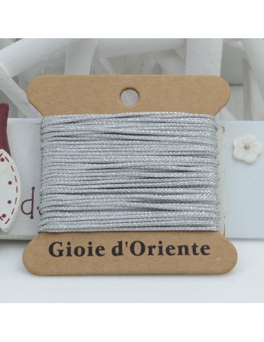 5 MT CORDINO FILO 1 MM COLORE ARGENTO LUREX PER BRACCIALE E COLLANA per fai da te