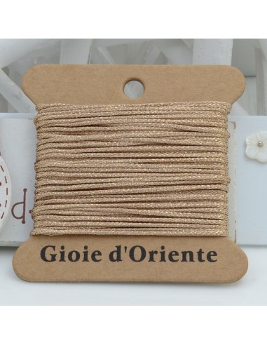 5 MT CORDINO FILO 1 MM COLORE ORO ROSA LUREX PER BRACCIALE E COLLANA per fai da te