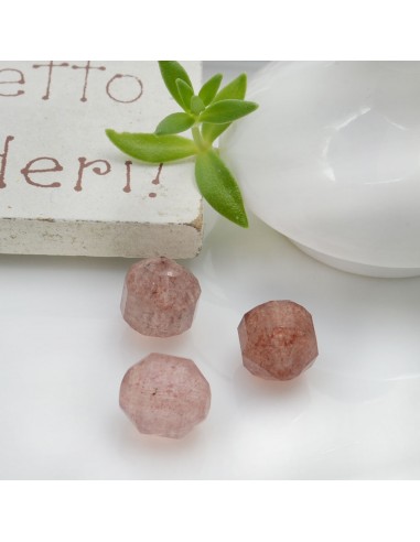 Pietre dure Quarzo ematoide esagonale sfaccettato con foro passante 8 x 7 mm 1 pz per le tue creazioni!!!