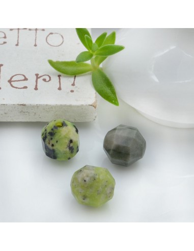Pietre dure forma esagonale sfaccettata con foro passante 8 x 7 mm 1 pz per le tue creazioni!!!