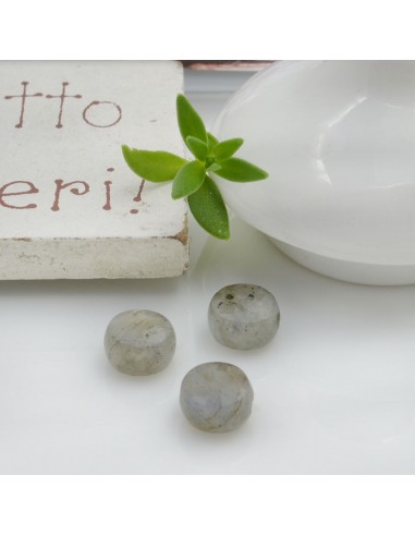 Labradorite mezze bombate sfaccettate 6mm 2pz Gioie d'Oriente