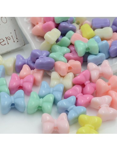 Perle a fiocco in plastica colorata 14x13mm foro 2mm 70pz | GDO