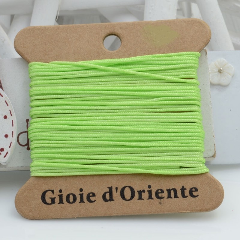 5 MT CORDINO FILO 0.8 MM COLORE VERDE CHIARO ACCESO 4 PER BRACCIALE E COLLANA per fai da te