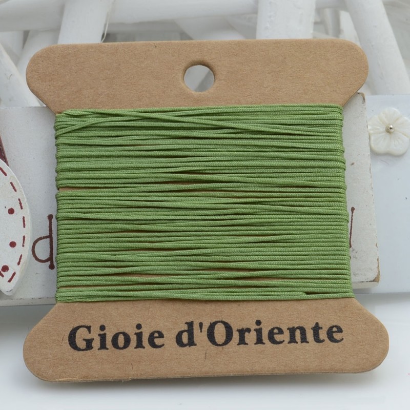 5 MT CORDINO FILO poliestere COLORE VERDE MILITARE CHIARO 41 PER BRACCIALE E COLLANA per fai da te
