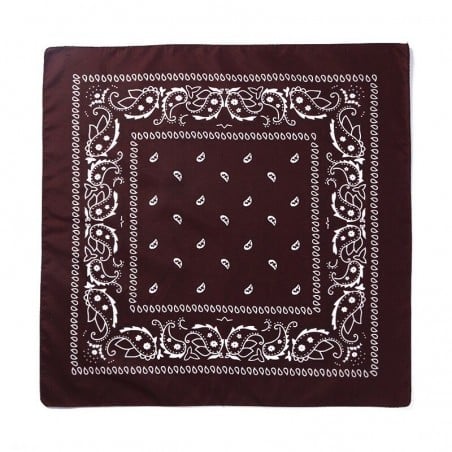Bandana vintage a fantasia color marrone 55cm 100% cotone