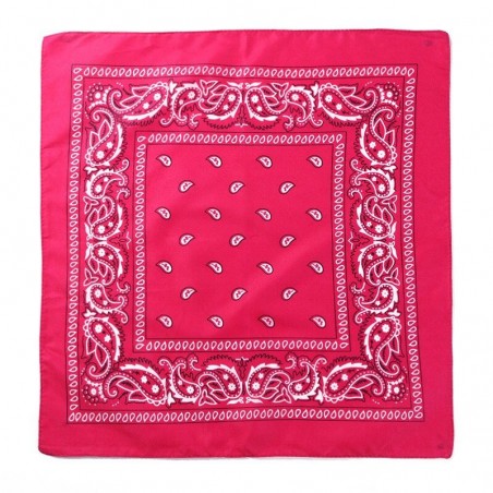 Bandana vintage a fantasia color fucsia 55cm 100% cotone
