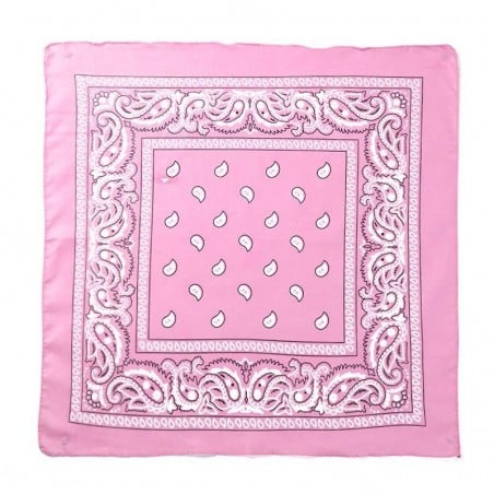 Bandana vintage a fantasia color rosa 55cm 100% cotone