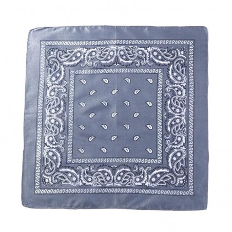 Bandana vintage a fantasia color grigio 55cm 100% cotone