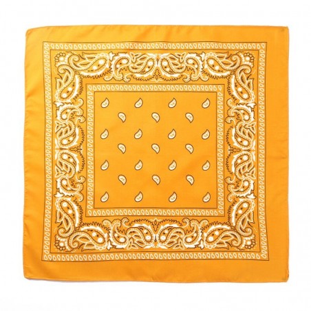 Bandana vintage a fantasia color giallo 55cm 100% cotone