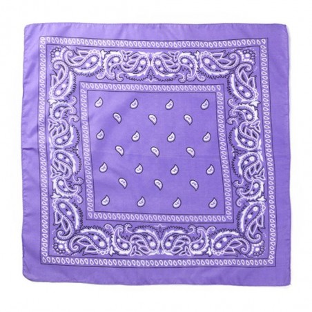 Bandana vintage a fantasia color viola chiaro 55cm 100% cotone