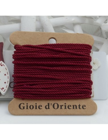 Filo cordino ritorto 3 capi intrecciati bordeaux spessore 1.5 mm 5MT per le tue creazioni n 05