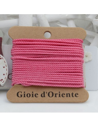 Filo cordino ritorto 3 capi intrecciati rosa spessore 1.5 mm 5MT per le tue creazioni n 23