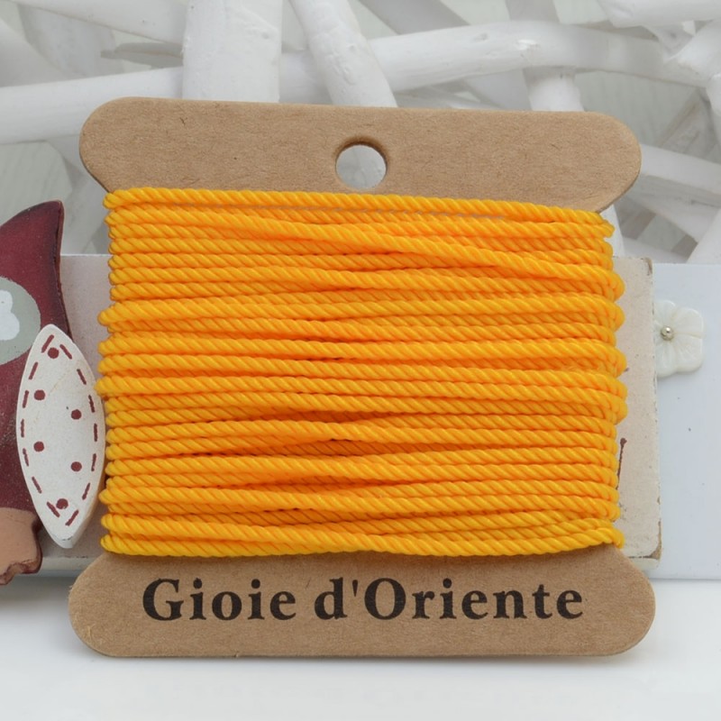 Filo cordino ritorto 3 capi intrecciati arancione chiaro spessore 1.5 mm 5MT per le tue creazioni n 29