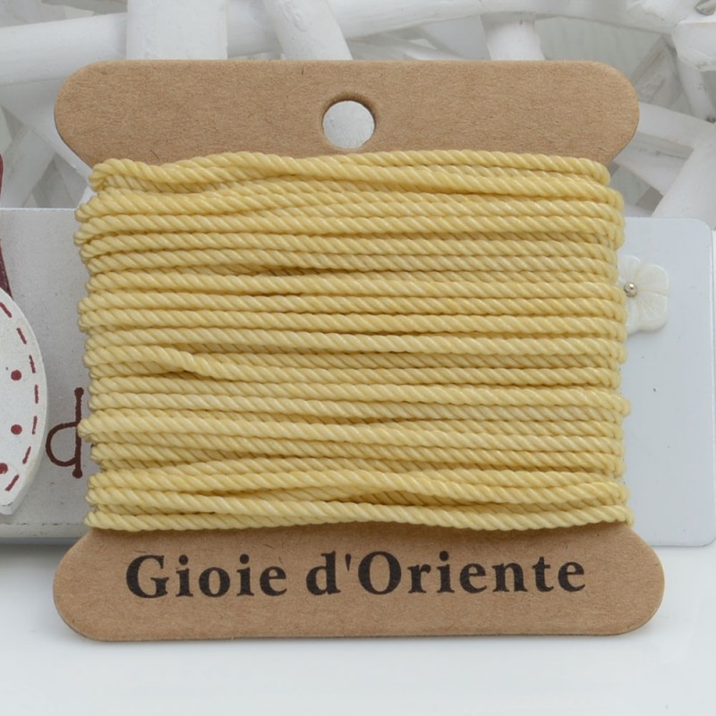 Filo cordino ritorto 3 capi intrecciati crema spessore 1.5 mm 5MT per le tue creazioni n 34