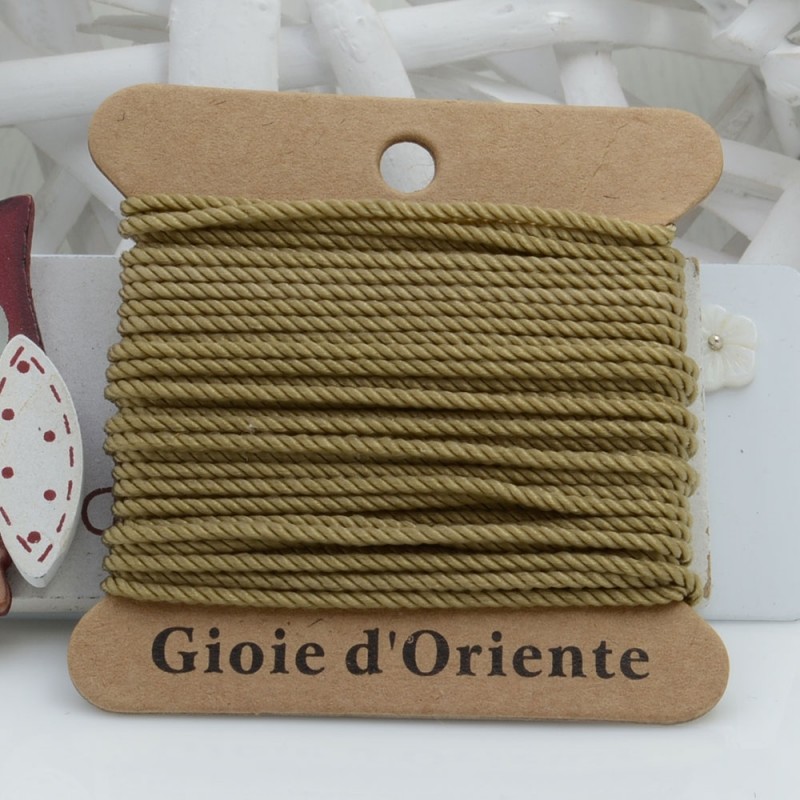 Filo cordino ritorto 3 capi intrecciati beige spessore 1.5 mm 5MT per le tue creazioni n 35