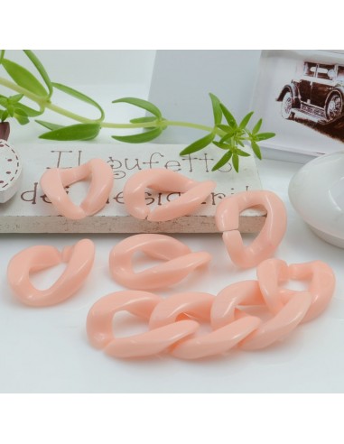 Catena Resina maglia piatta grumetta colore rosa antico 22.5 x 16 mm 90 pz per collana circa 1.10 metri per le tue creazioni