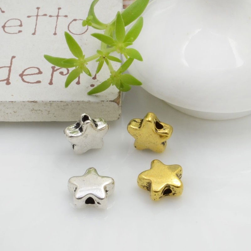 Distanziatori a forma di stella Perline piatto 7.5mm 12pz
