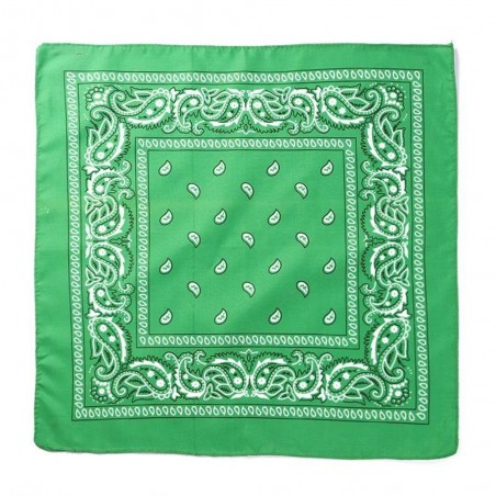 Bandana vintage a fantasia color verde 55cm 100% cotone