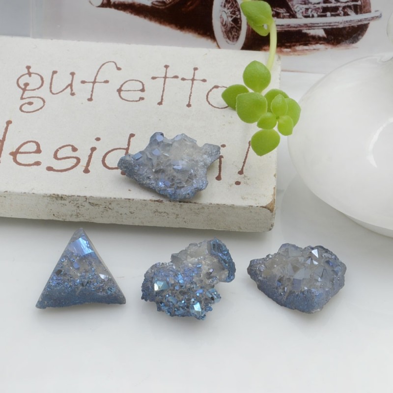 Quarzo cristallo rodiato irregolare colore grigio con foro passante circa 10-17 mm 1 pz per le tue creazioni!!