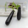 Goccia liscia in onice nero, pietra dura levigata 12x50mm, marchio Gioie d'Oriente