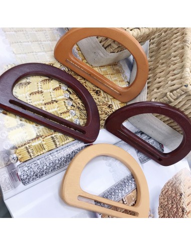 Manici per borse in legno forma mezzo luna 9 x 15 cm 2 pz colore varia fai da te