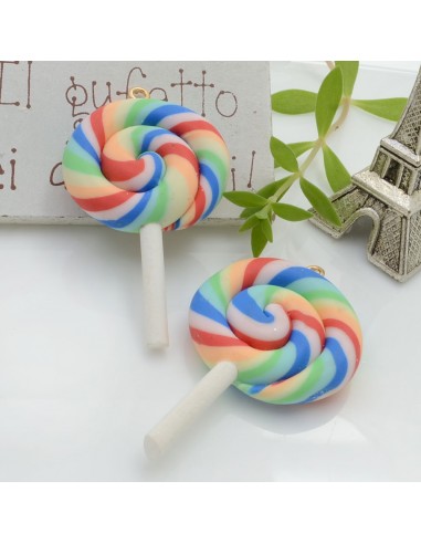 Ciondolo Lecca Lecca colore mix 7 in pasta polimerica 42x28mm 2pz | GDO