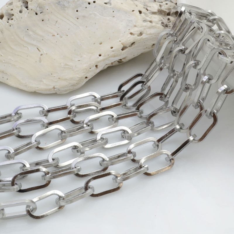Catena Acciaio Inossidabile Filo Quadrato Oro/Argento 50cm | GDO