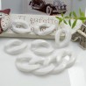 Catena Resina maglia piatta grumetta colore bianco 22.5 x 16 mm 90 pz per collana circa 1.10 metri per le tue creazioni