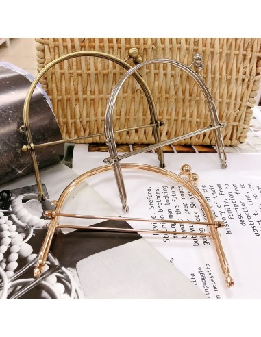 Chiusura per borse da cucire forma mezzo luna 15 cm aperto 28 cm con 2 ANELLI PER ATTACCARE TRACOLLA
