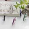 Orecchini cerchio con strass in ottone argento rodio 14 mm 1 paio Gioie d'Oriente