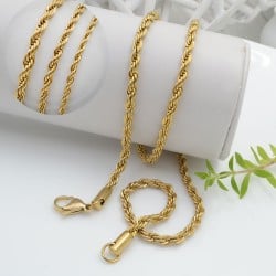 Base per collana catena attorcigliata in acciaio colore oro 55cm | GDO