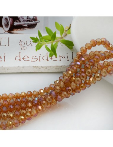 Filo di Mezzi Cristalli Topazio AB Rondelle 3x4mm Sfaccettati Briolette 125 a 145pz GDO | Gioie d'Oriente
