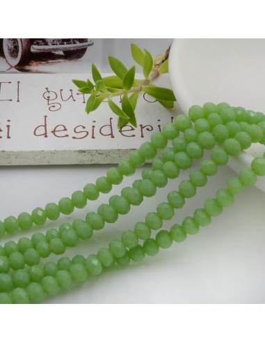 Filo di Mezzi Cristalli colore Giada Chiaro Rondelle 3x4mm Sfaccettati Briolette 125 a 145pz GDO | Gioie d'Oriente