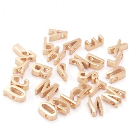 Distanziatore lettera alfabeto in acciaio oro rosa 8mm 1pz Gioie d'Oriente