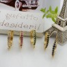 Orecchini cerchietti tondi in ottone oro giallo con zirconi colorati 14mm 1 paio | GDO