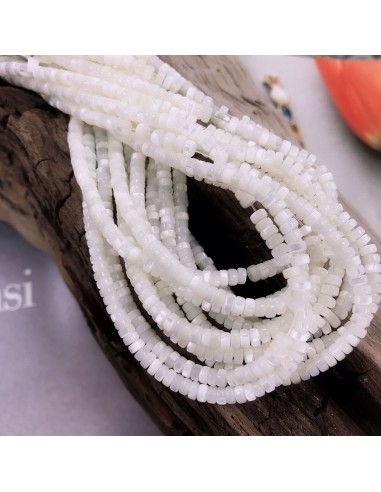 1 filo madreperla bianca forma a RONDELLA liscia 2 x 4 mm 39 cm per i tuoi  gioielli