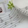 Catena in acciaio colore argento con pallina anelli saldati catena ovalina 1 mt per le tue creazioni fai da te!!