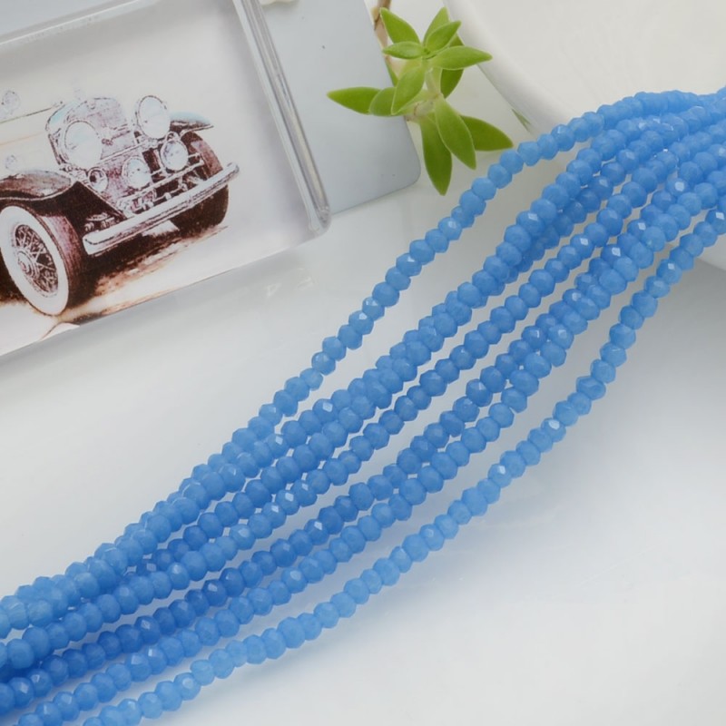 filo di cristalli sfaccettati cipollotti rondelle Turchese 1.5 x 2.5 mm circa 180 pz per tuoi gioielli GDO Gioie d'Oriente