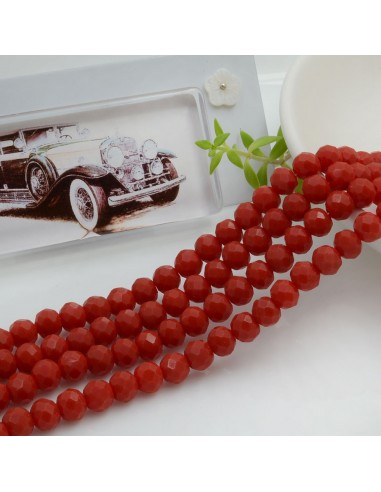 Filo di Mezzi Cristalli Rosso Rondelle Cipollotti 4x6mm Sfaccettati Briolette circa 90pz GDO | Gioie d'Oriente