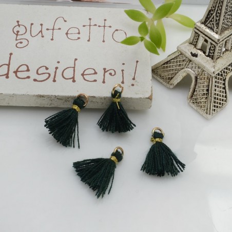 Mini nappine in cotone con anellina oro 10-12 mm 4pz vari colori Gioie d'Oriente