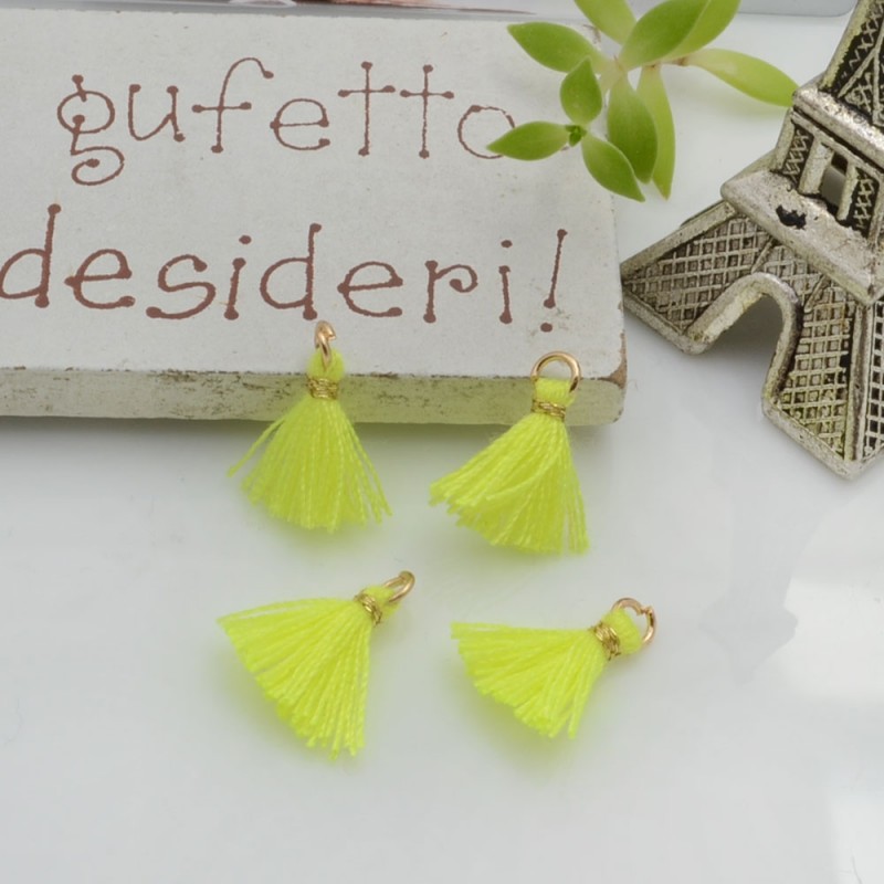 Mini nappine in cotone con anellina oro 10-12 mm 4pz vari colori Gioie d'Oriente