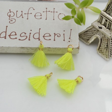 Mini nappine in cotone con anellina oro 10-12 mm 4pz vari colori Gioie d'Oriente