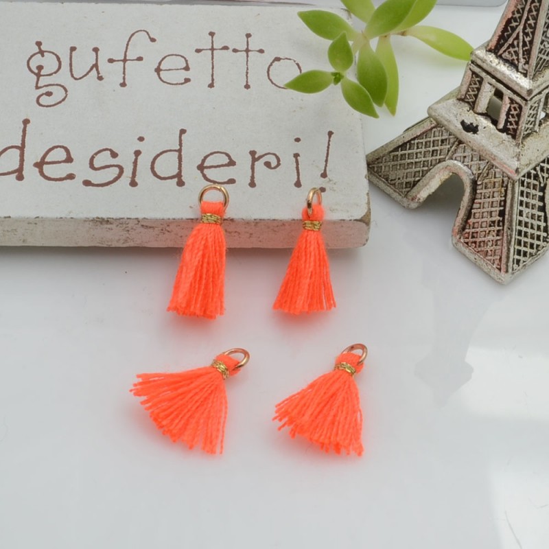 Mini nappine in cotone con anellina oro 10-12 mm 4pz vari colori Gioie d'Oriente
