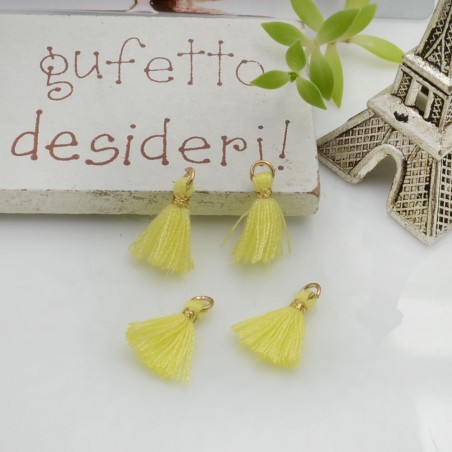 Mini nappine in cotone con anellina oro 10-12 mm 4pz vari colori Gioie d'Oriente
