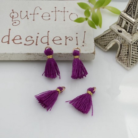 Mini nappine in cotone con anellina oro 10-12 mm 4pz vari colori Gioie d'Oriente